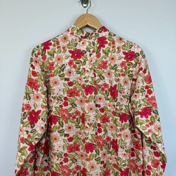Outerknown Women's Button Up Long Sleeve Shirt‎ Floral Multicolor Organic Cotton - Picture 5 of 14